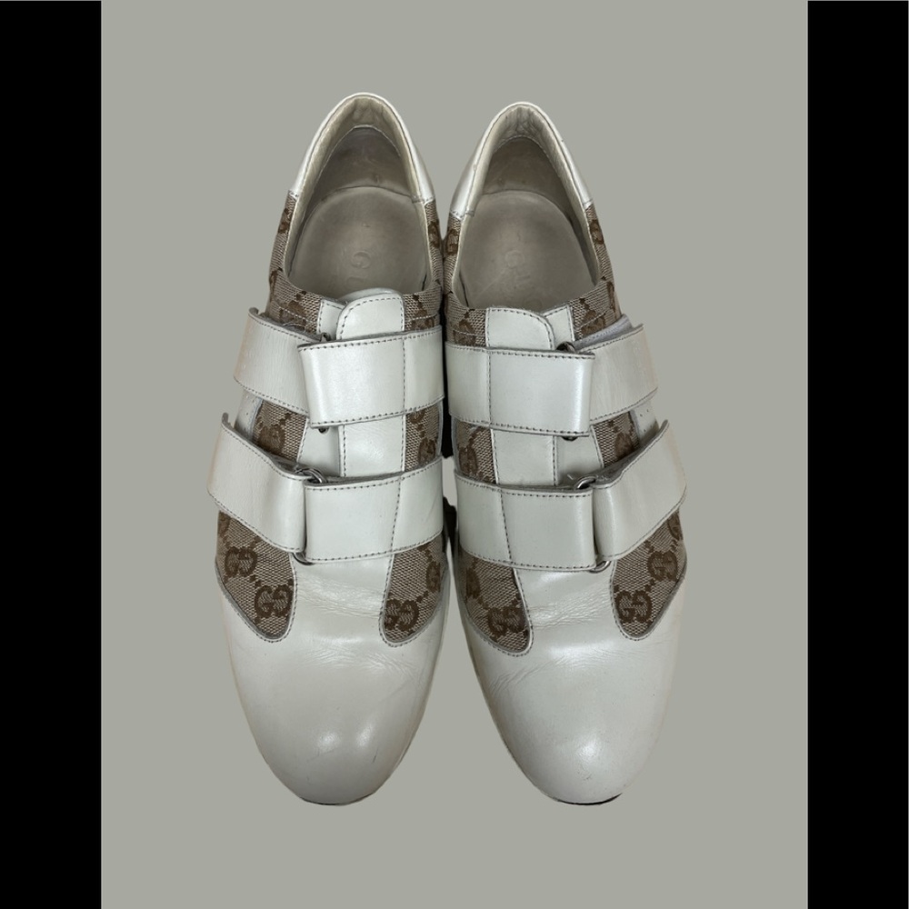 GG Canvas & Leather Velcro Sneakers - Picture 1 of 8